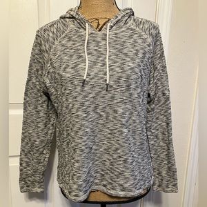 Aerie 100% cotton beach cover sweater drawstring hoodie striped knit long sleeve